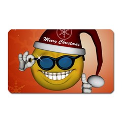 Funny Christmas Smiley With Sunglasses Magnet (rectangular) by FantasyWorld7