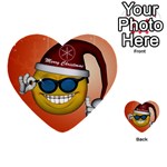 Funny Christmas Smiley With Sunglasses Multi-purpose Cards (Heart)  Back 17