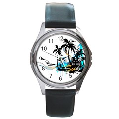 Surfing Round Metal Watches by EnjoymentArt