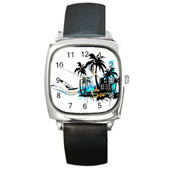 Surfing Square Metal Watches by EnjoymentArt