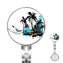 Surfing Stainless Steel Nurses Watches by EnjoymentArt