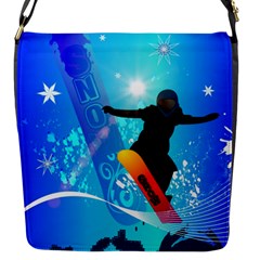 Snowboarding Flap Messenger Bag (s) by FantasyWorld7