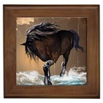 Beautiful Horse With Water Splash Framed Tiles Front