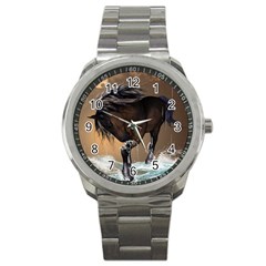 Beautiful Horse With Water Splash Sport Metal Watches by FantasyWorld7