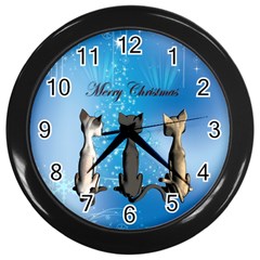 Merry Chrsitmas Wall Clocks (black) by FantasyWorld7