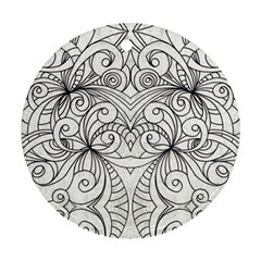 Drawing Floral Doodle 1 Ornament (round)  by MedusArt