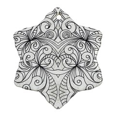 Drawing Floral Doodle 1 Snowflake Ornament (2-side) by MedusArt