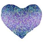 Glitter 2 Large 19  Premium Flano Heart Shape Cushions Front