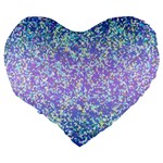 Glitter 2 Large 19  Premium Flano Heart Shape Cushions Back