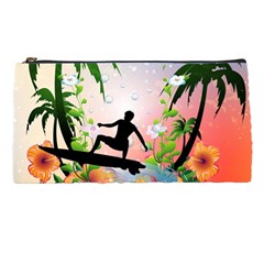 Tropical Design With Surfboarder Pencil Cases by FantasyWorld7