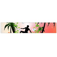 Tropical Design With Surfboarder Flano Scarf (large)  by FantasyWorld7