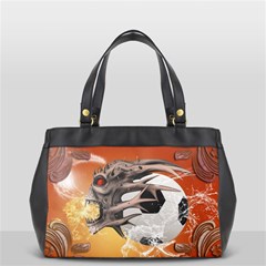 Soccer With Skull And Fire And Water Splash Office Handbags by FantasyWorld7