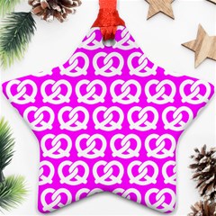 Pink Pretzel Illustrations Pattern Star Ornament (two Sides)  by GardenOfOphir