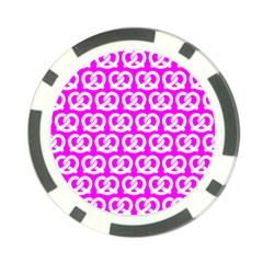 Pink Pretzel Illustrations Pattern Poker Chip Card Guards by GardenOfOphir