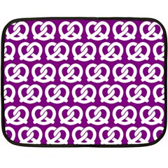 Purple Pretzel Illustrations Pattern Fleece Blanket (mini) by GardenOfOphir