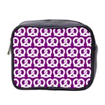 Purple Pretzel Illustrations Pattern Mini Toiletries Bag 2-Side Front