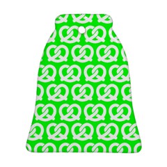 Neon Green Pretzel Illustrations Pattern Bell Ornament (2 Sides) by GardenOfOphir