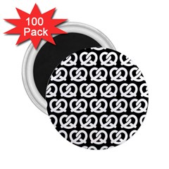 Black And White Pretzel Illustrations Pattern 2 25  Magnets (100 Pack)  by GardenOfOphir