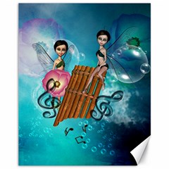 Music, Pan Flute With Fairy Canvas 11  X 14   by FantasyWorld7