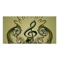 Decorative Clef With Damask In Soft Green Satin Shawl by FantasyWorld7