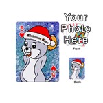 Funny Cute Christmas Mouse With Christmas Tree And Snowflakses Playing Cards 54 (Mini)  Front - Heart5