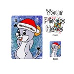 Funny Cute Christmas Mouse With Christmas Tree And Snowflakses Playing Cards 54 (Mini)  Front - Spade4