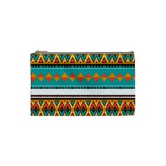 Tribal Design In Retro Colors Cosmetic Bag (small) by LalyLauraFLM