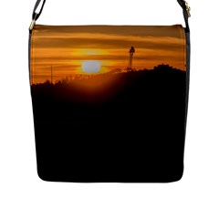 Aerial View Sunset Scene Of Montevideo Uruguay Flap Messenger Bag (l)  by dflcprints