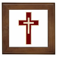 Red Christian Cross Framed Tile by igorsin