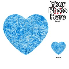 Blue Ice Crystals Multi-purpose Cards (heart)  by trendistuff