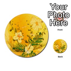 Wonderful Soft Yellow Flowers With Dragonflies Multi-purpose Cards (round)  by FantasyWorld7