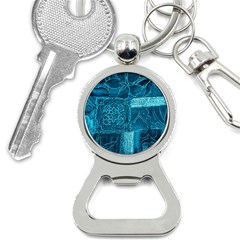 Blue Patchwork Bottle Opener Key Chains by trendistuff