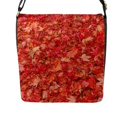 Red Maple Leaves Flap Messenger Bag (l)  by trendistuff