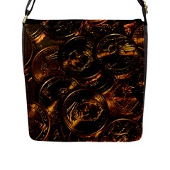 Gold Coins 2 Flap Messenger Bag (l)  by trendistuff