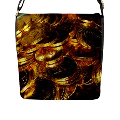 Gold Coins 1 Flap Messenger Bag (l)  by trendistuff