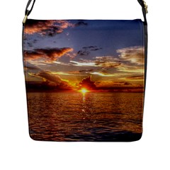 Tahitian Sunset Flap Messenger Bag (l)  by trendistuff