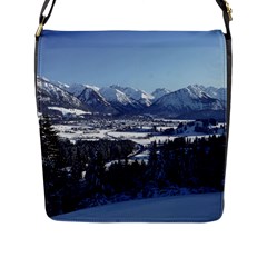 Snowy Mountains Flap Messenger Bag (l)  by trendistuff