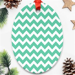 Chevron Pattern Gifts Oval Ornament (two Sides) by GardenOfOphir