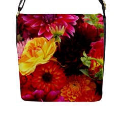 Bunch Of Flowers Flap Messenger Bag (l)  by trendistuff