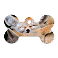 Baby Fox Sleeping Dog Tag Bone (two Sides) by trendistuff