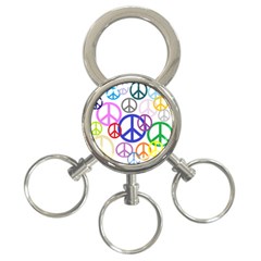 Peace Sign Collage Png 3-ring Key Chain by StuffOrSomething