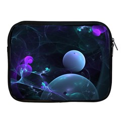 The Music Of My Goddess, Abstract Cyan Mystery Planet Apple Ipad 2/3/4 Zipper Cases by DianeClancy