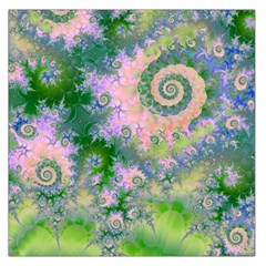 Rose Apple Green Dreams, Abstract Water Garden Large Satin Scarf (square) by DianeClancy