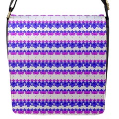 Floral Stripes Pattern Flap Messenger Bag (s) by dflcprints