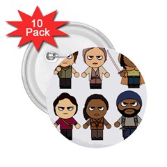 The Walking Dead   Main Characters Chibi   Amc Walking Dead   Manga Dead 2 25  Buttons (10 Pack)  by PTsImaginarium