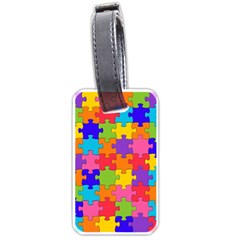 Funny Colorful Puzzle Pieces Luggage Tags (one Side)  by yoursparklingshop