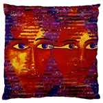 Conundrum Iii, Abstract Purple & Orange Goddess Large Flano Cushion Case (Two Sides) Front