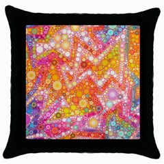 Sunshine Bubbles Throw Pillow Case (black) by KirstenStar