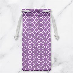 Lilac Purple Quatrefoil Pattern Jewelry Bag by Zandiepants