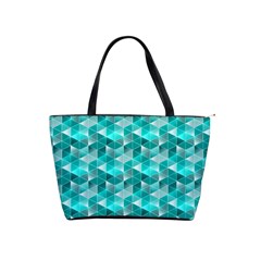 Aquamarine Geometric Triangles Pattern Shoulder Handbags by KirstenStar